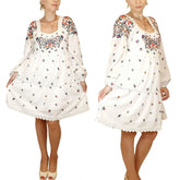Rochie Alba cu broderie traditionala - Maximiliana
